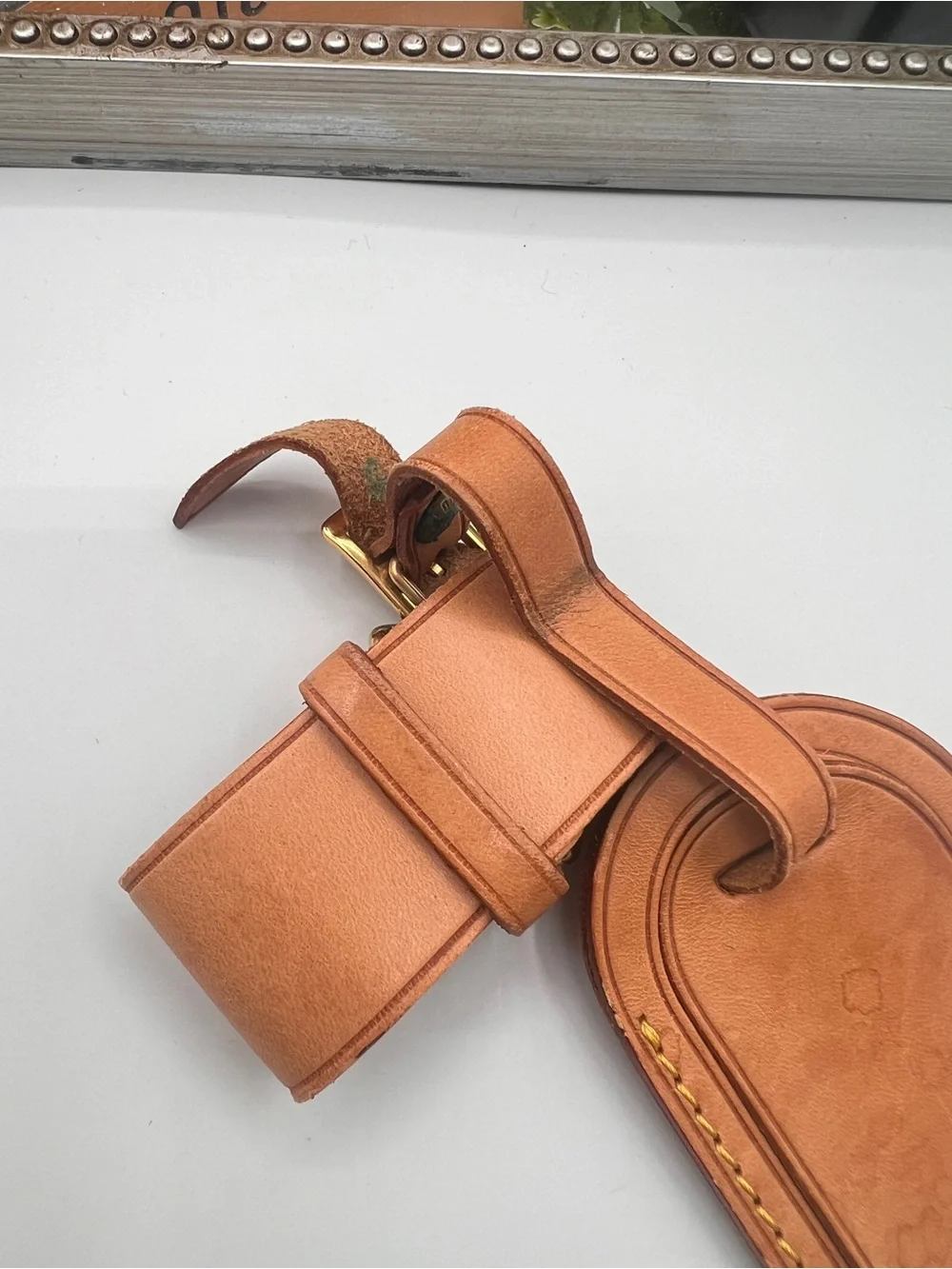 Louis Vuitton Vachetta Luggage Tag and Poignett (Handle Strap)